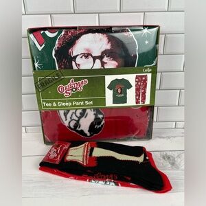 Red and Black Men's Sleep Pant Set